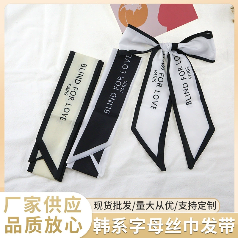 Корейский Стиль Письмо Маленький Длинный шарф резинка для волос Французский Ретро ins стиль длинный шарф декоративный маленький шарф Женская лента