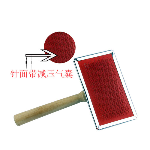 Factory wholesale comb wooden handle stainless steel dense needle comb depilation pet comb dog comb knot comb massage pet brush 