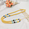 Fashionable universal retro sweater suitable for men and women, round beads wax agate, Korean style, 6mm, wholesale
