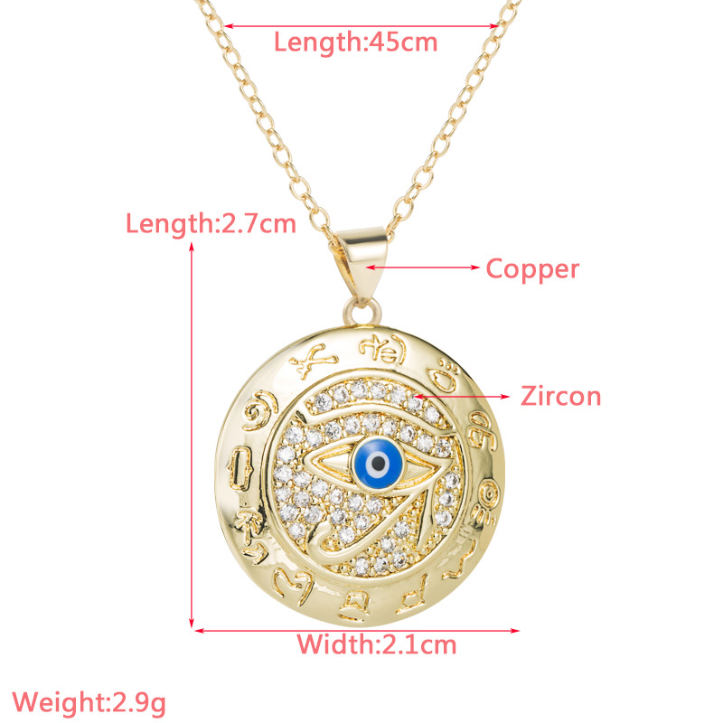 Fashion Devil's Eye Copper Necklace Inlay Zircon Copper Necklaces display picture 1
