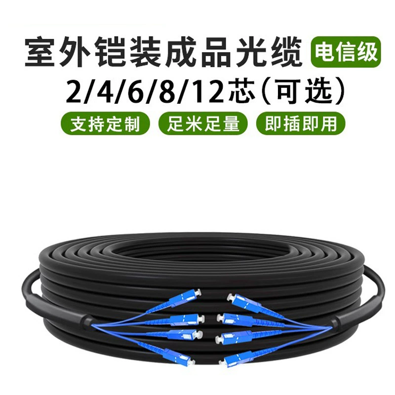 Одномодовый бронированный оптический кабель SC для наружной установки, 2/4/6/8/12-жильный оптоволоконный перемычка с низкими потерями LC/FC/ST оптом