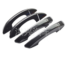 适用于高尔夫6 MK6 把手拉手装饰保护壳贴电镀亮黑碳纤