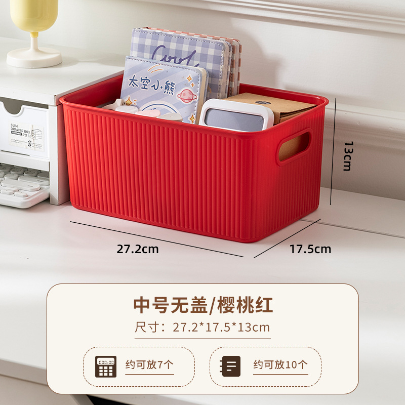 Caja de almacenamiento de dormitorio con cubierta de plástico gruesa caja de acabado de escritorio doméstico de baño multi-dimensional caja de artículos superpuestos