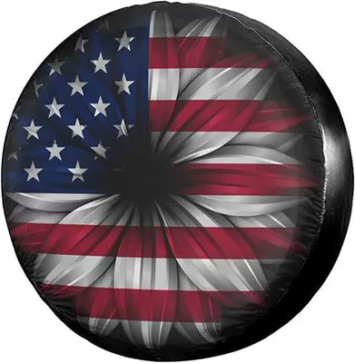 Spare wheel cover: Truck Off-Road Vehicle Tire Dustproof - 14inch-flower-flag-bz50-1