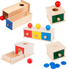 Wooden teaching aids Montessori for boxes for kindergarten, toy with coins, early education, science and technology