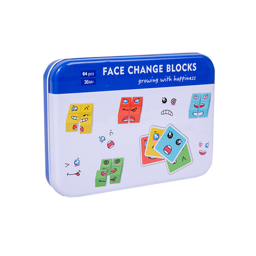 Face-Changing Magic Cube Children's Educational Toy Brain Training Parent-Child Interactive Desk Game Smiling Expression Blocks