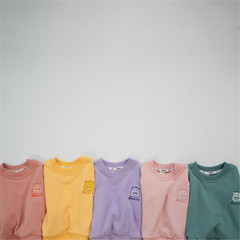 Baby sweatshirt girls spring and autumn boys sweatshirt terry cartoon print round neck pullover children's casual top