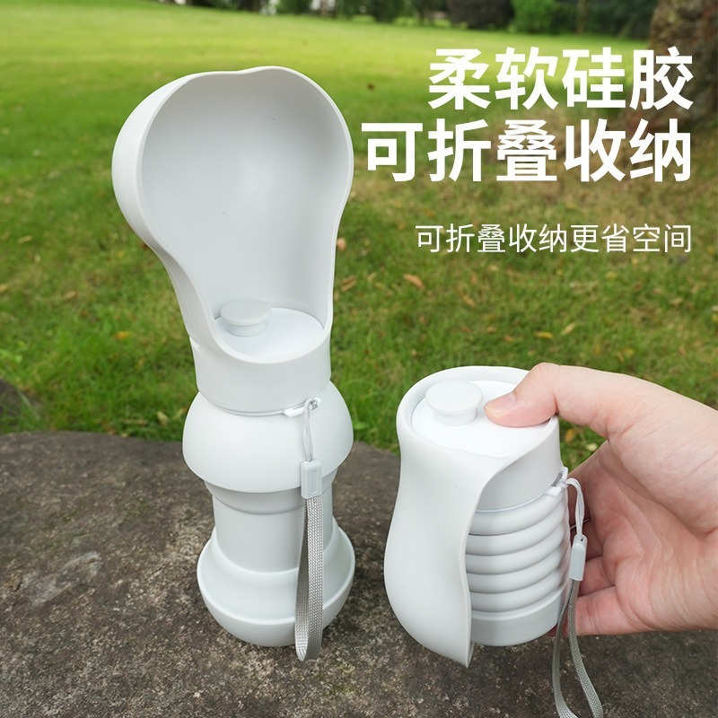 Perro y gato plegable hervidor de silicona pequeño y mediano perro y gato fuera taza de agua bebida de mascota tazón portátil para perros