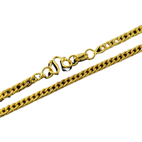 3mm embroidered double buckle necklace for men