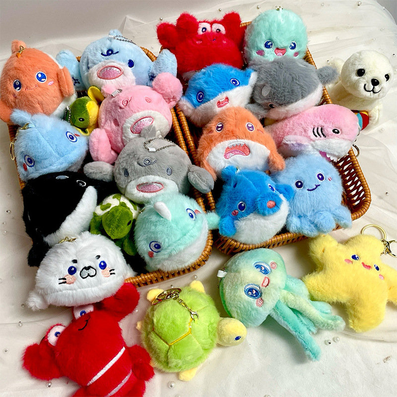 Cartoon Ready-Made Marine Animal Series Plush Pendant Grabber Doll Street Stall Supply Event Gift Bag Pendant