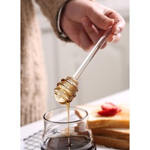 舀蜂蜜专用勺子美食工具蜂蜜搅拌棒创意可爱玻璃长柄咖啡果酱宝优