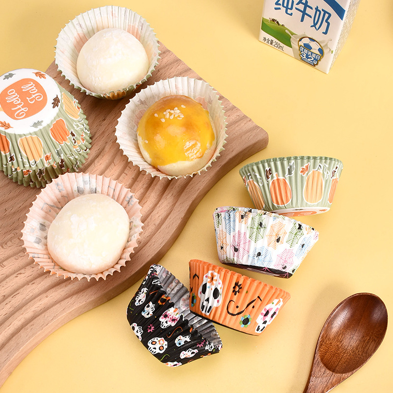 Venta caliente 100 unids/barril galletas de hornear nieve Mei Niang base pastel taza de papel a prueba de aceite de papel pastel titular de papel