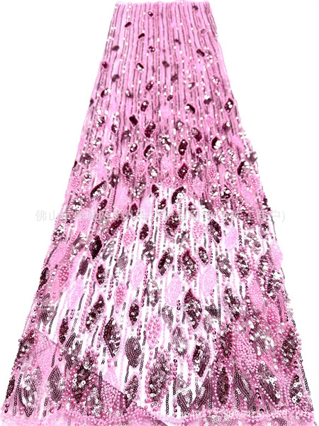 Fábrica directa tridimensional bolsas de perlas tubo bordado tela de alta gama vestido de boda moda cena vestido de tela