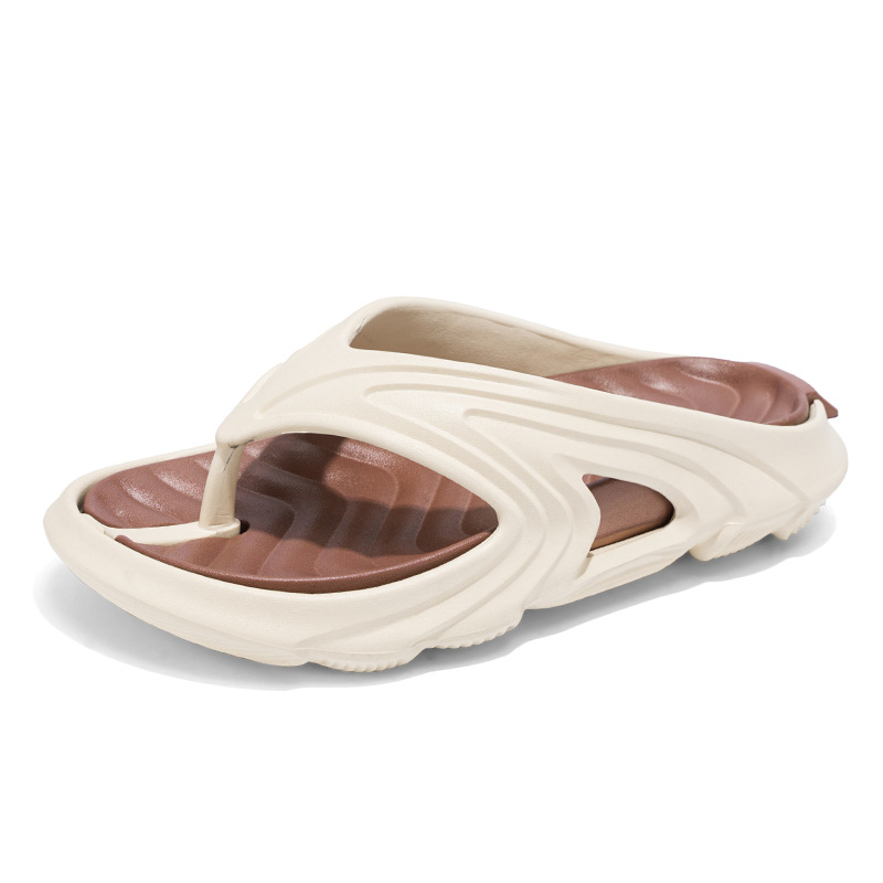 Chanclas de dos colores con sentido de la mierda, chanclas de moda de verano para hombres, sandalias de playa antideslizantes de suela gruesa resistentes al desgaste