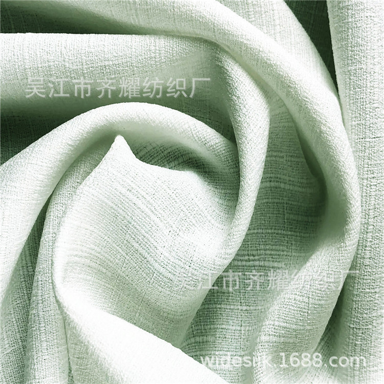 假捻竹节古风仿麻布印花汉服时尚女装上衣连衣裙仿真丝面料