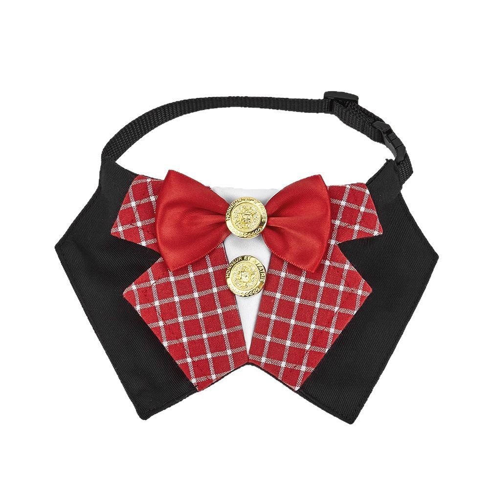 Nuevo estilo transfronterizo mascota gato perro traje caballero boda toalla de saliva arco triángulo toalla estilo coreano-japonés ins