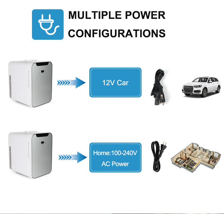 20-liter mini portable refrigerator for home use, suitable for students' dormitories, cosmetics, and car use