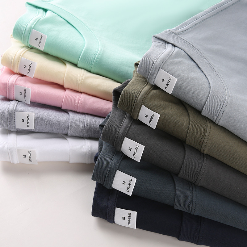 240g heavy cotton 40 double yarn short-sleeved T-shirt men's fashion brand solid color drop shoulder round neck all-match top wholesale printing 240g heavy cotton 40 double yarn short-sleeved T-shirt men's fashion brand solid color drop shoulder round neck all-match top wholesale printing