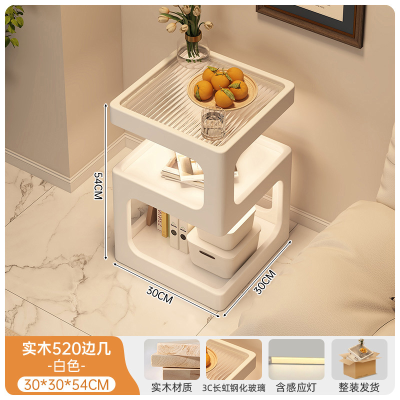 Sofá de lado gabinete simple meseta de té creativa con lámpara sala de estar estante doméstico mesa pequeña