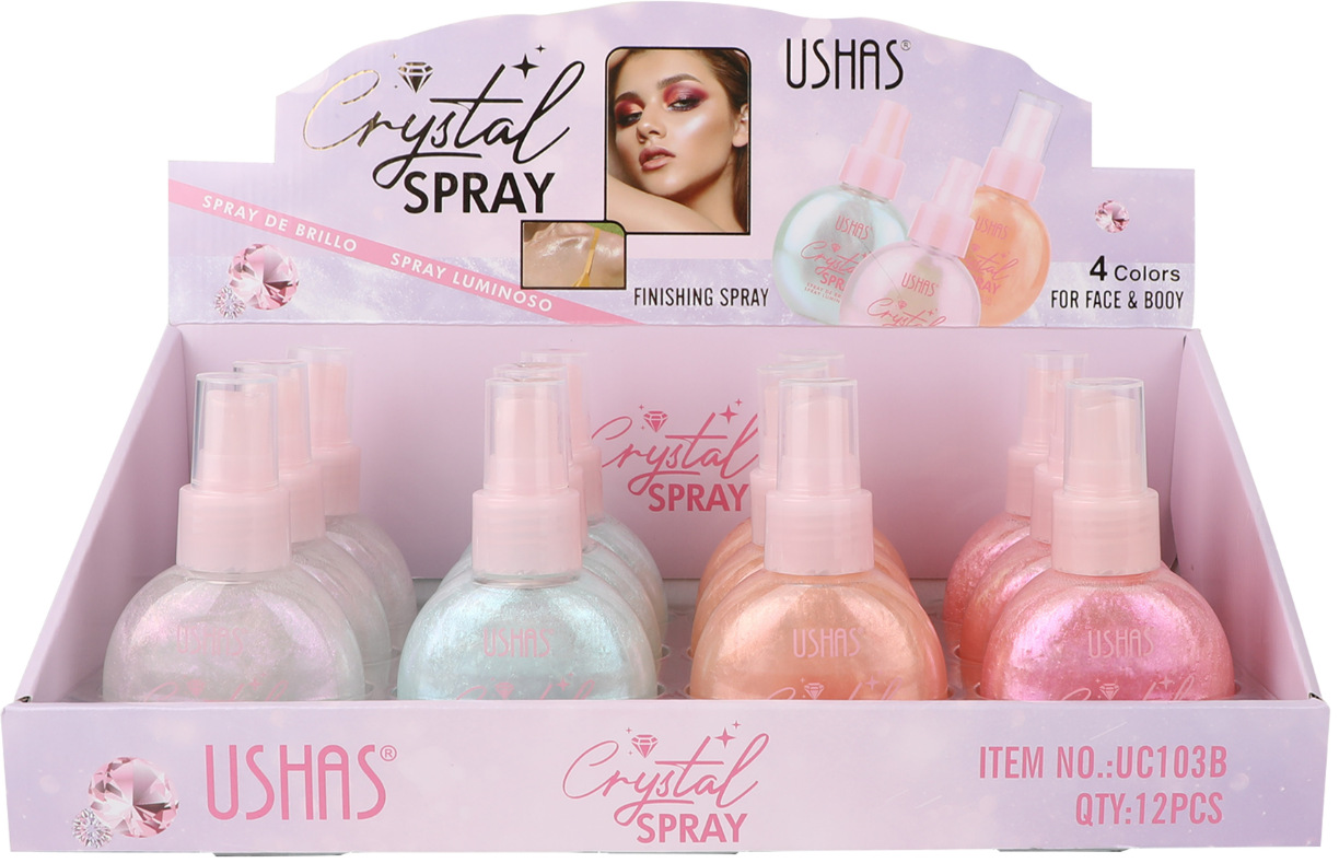 (caja de exhibición) USHAS venta caliente líquido transfronterizo brillante brillante humectante reparador pulverización de alta luz UC103A + B