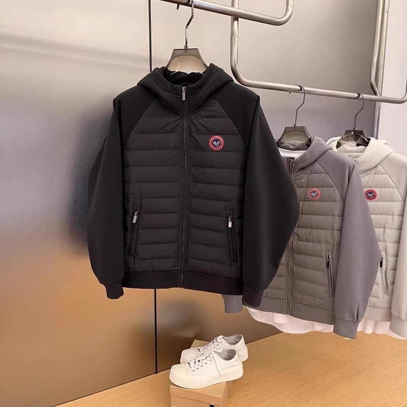 25跨境高品质刺绣图案欧货2025春秋季连帽保暖加厚羽绒棉服外套男|undefined