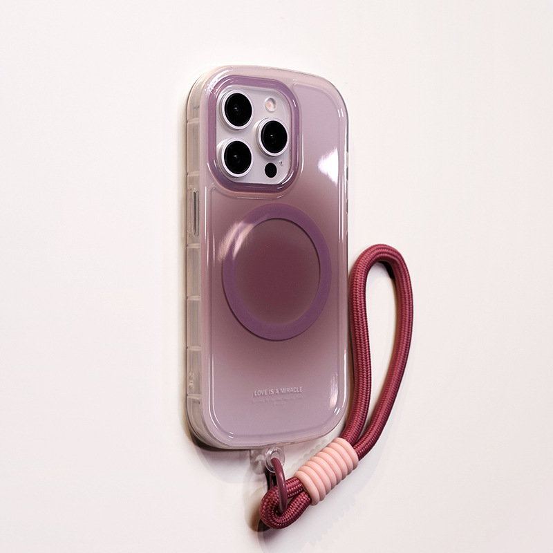 晕染渐变椭圆适用苹果16romax手机壳新款16pro紫色iphone15硅胶14带挂绳max防摔13磁吸12爆款16系列ip保护套|undefined