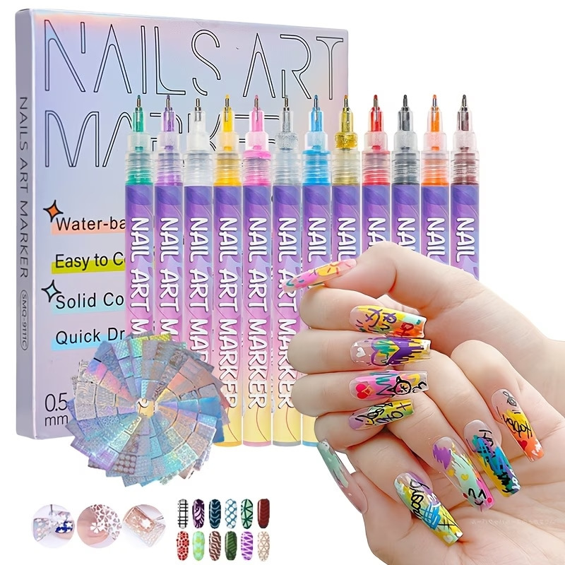 Cross-Border Shein Hot-Selling Nail Art Graffiti Pens DIY Art Painting Pens Art Hand-Painted Acrylic Markers Cross-Border Shein Hot-Selling Nail Art Graffiti Pens DIY Art Painting Pens Art Hand-Painted Acrylic Markers