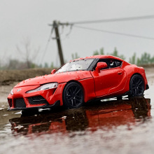 马珂垯1/32丰田Supra萨普合金汽车模型回力声光速霸跑车金属车盒