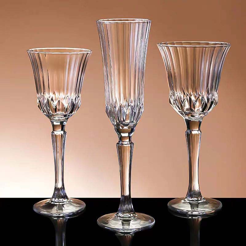 Taza alta de lujo de estilo europeo, copa de vino blanco, copa de cóctel francesa, copa de champán de vino de vidrio para el hogar