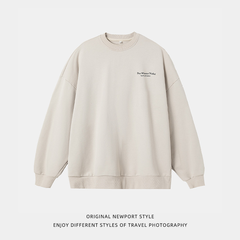 Suéter de cuello redondo con estampado americano retro para hombre, nuevo estilo de primavera, marca de moda callejera, traje de pareja suelto pesado, chaqueta ins