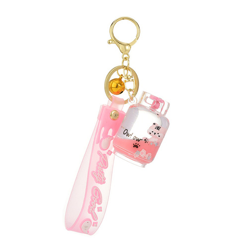 Cute little tiger keychain small animal quicksand pendant crystal creative small gift bag pendant car key chain
