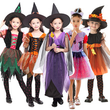 萬聖節服裝兒童cosplay動漫服飾女巫角色扮演萬聖節服飾外貿批發