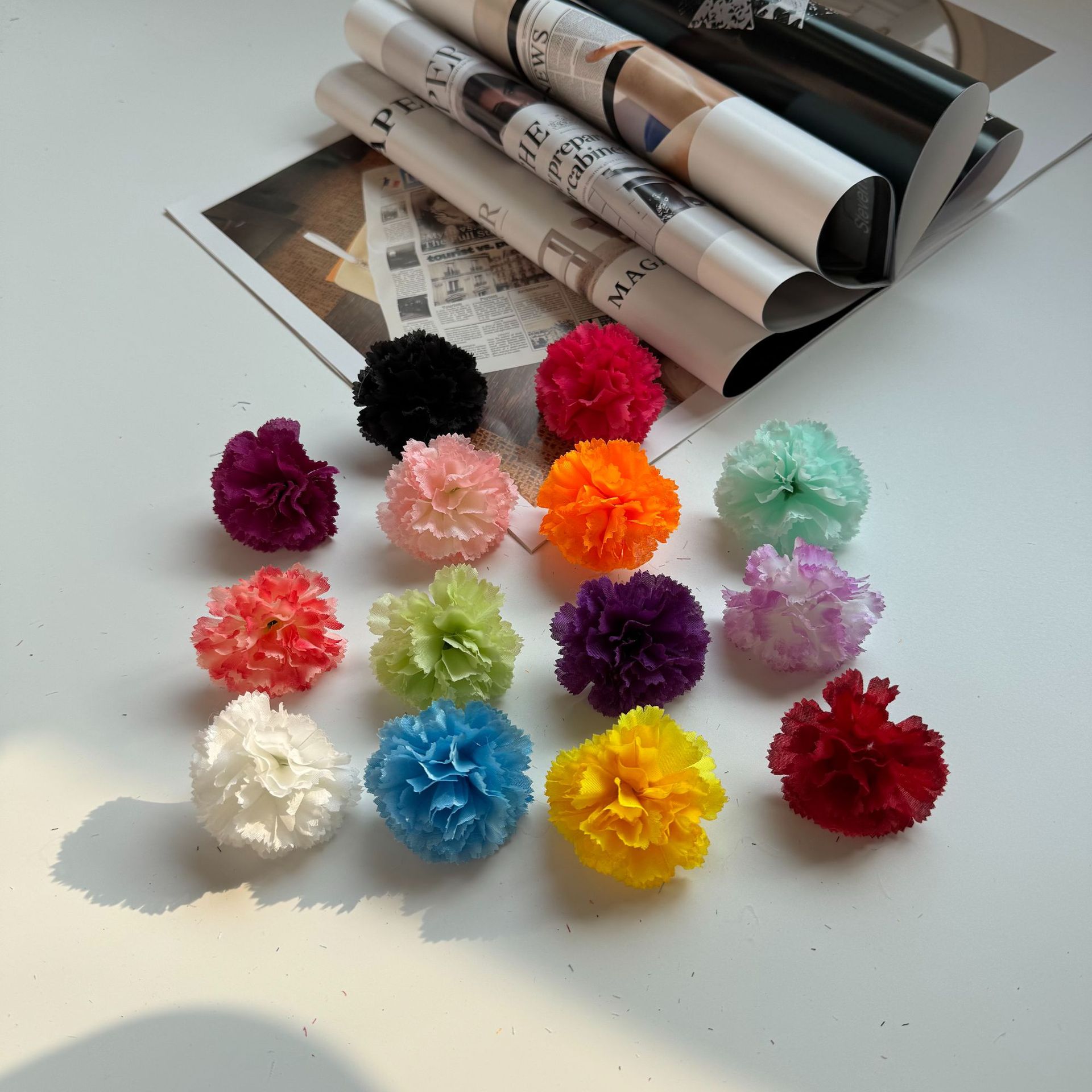 Carnation Artificial Flower Handmade Flower DIY Mother's Day Gift Home Furnishings Wedding Decoration Landscaping Cross-Border Wholesale