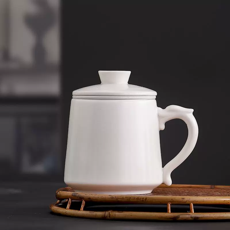 工厂水杯生产茶水分离杯厂家茶杯三件套带茶漏马克杯定制陶瓷杯子