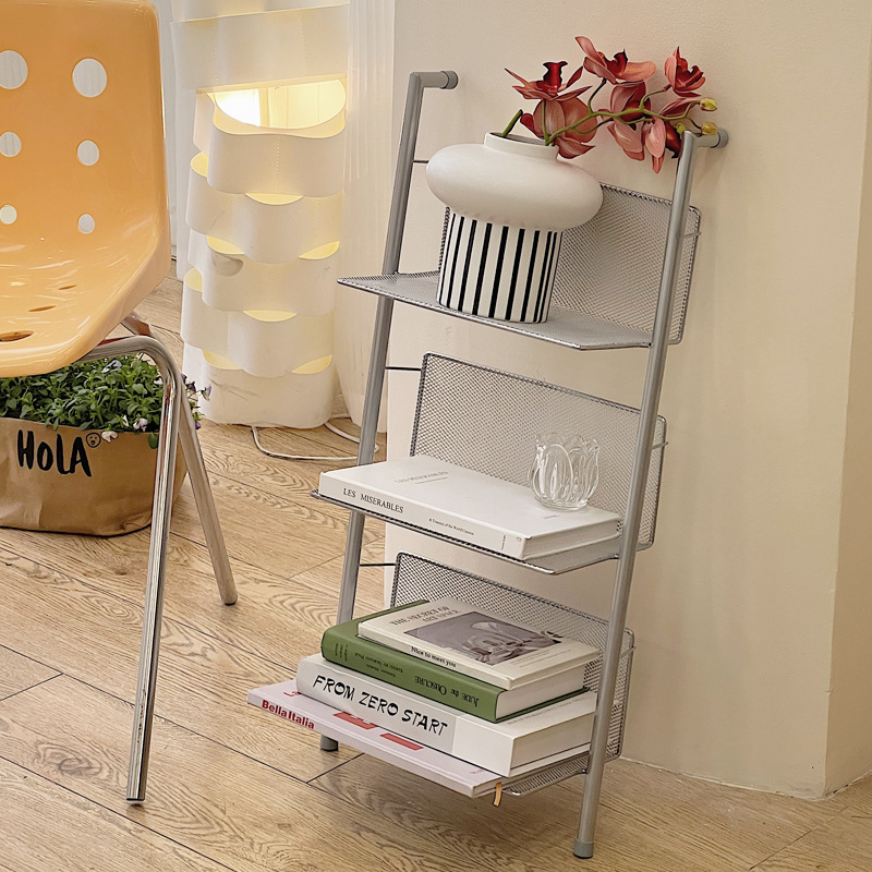 Trendy Floor-Standing Bookshelf Wall-Mounted Storage Rack Nordic Ins Bookshelf Picture Book Display Rack Magazine Rack Multi-Layer Newspaper Rack