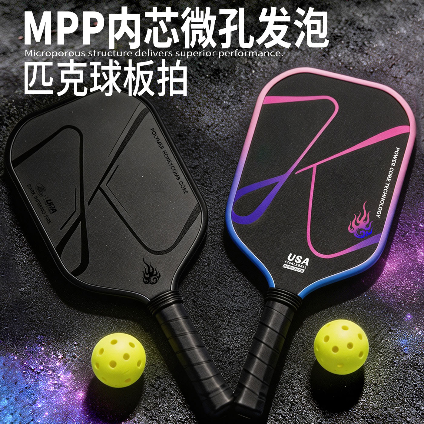 Luz Hell Pickleball Paddle T700 Carbon Fiber Full Foam Mpp Inner Core Heat Pressed Pickleba Manufacturer Wholesale