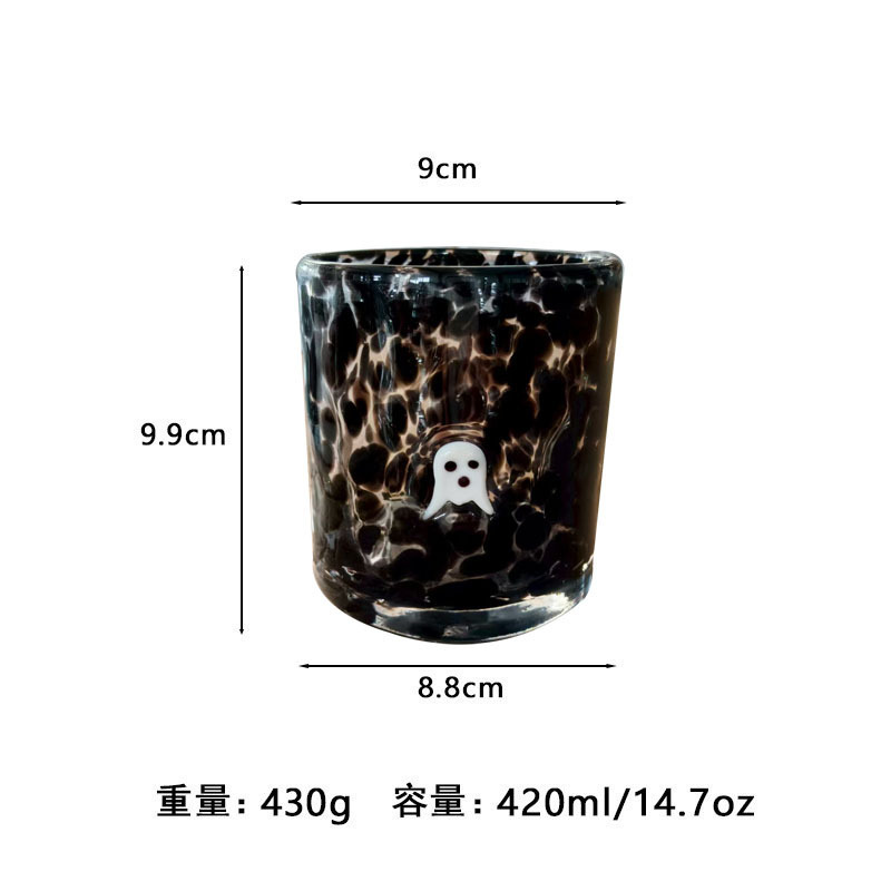 中古人工开口贴片水晶玻璃杯樱桃草莓压花贴片装饰饮品咖啡杯|undefined