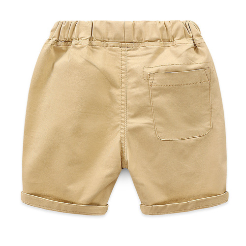 Boys' casual shorts summer new trendy baby solid color five-point hot pants for children and middle-aged children Western-style beach shorts thin