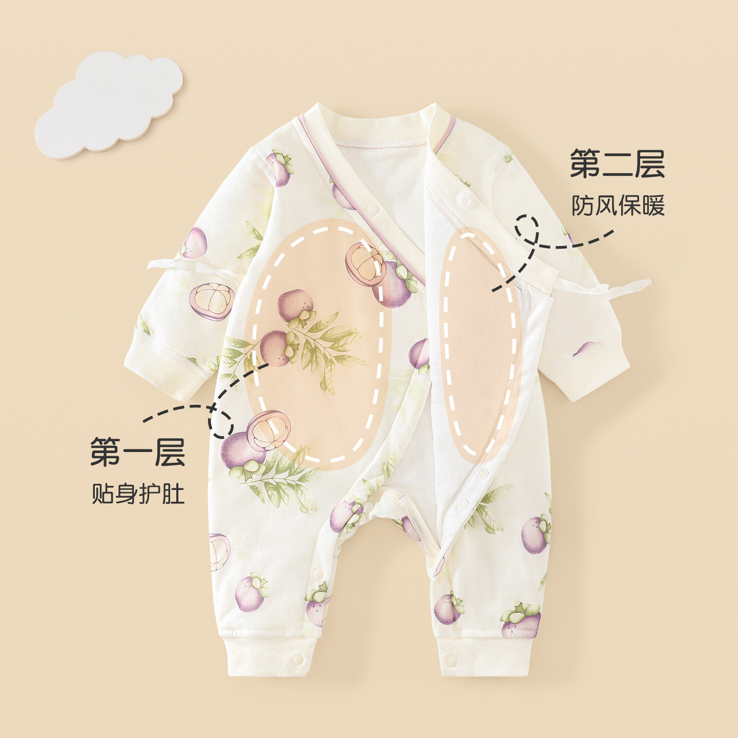 Primavera, otoño, invierno, ropa para bebés recién nacidos, monje de algodón caliente 0 otoño, ropa de marzo, jaqueta para bebés nacidos, camiseta image 3