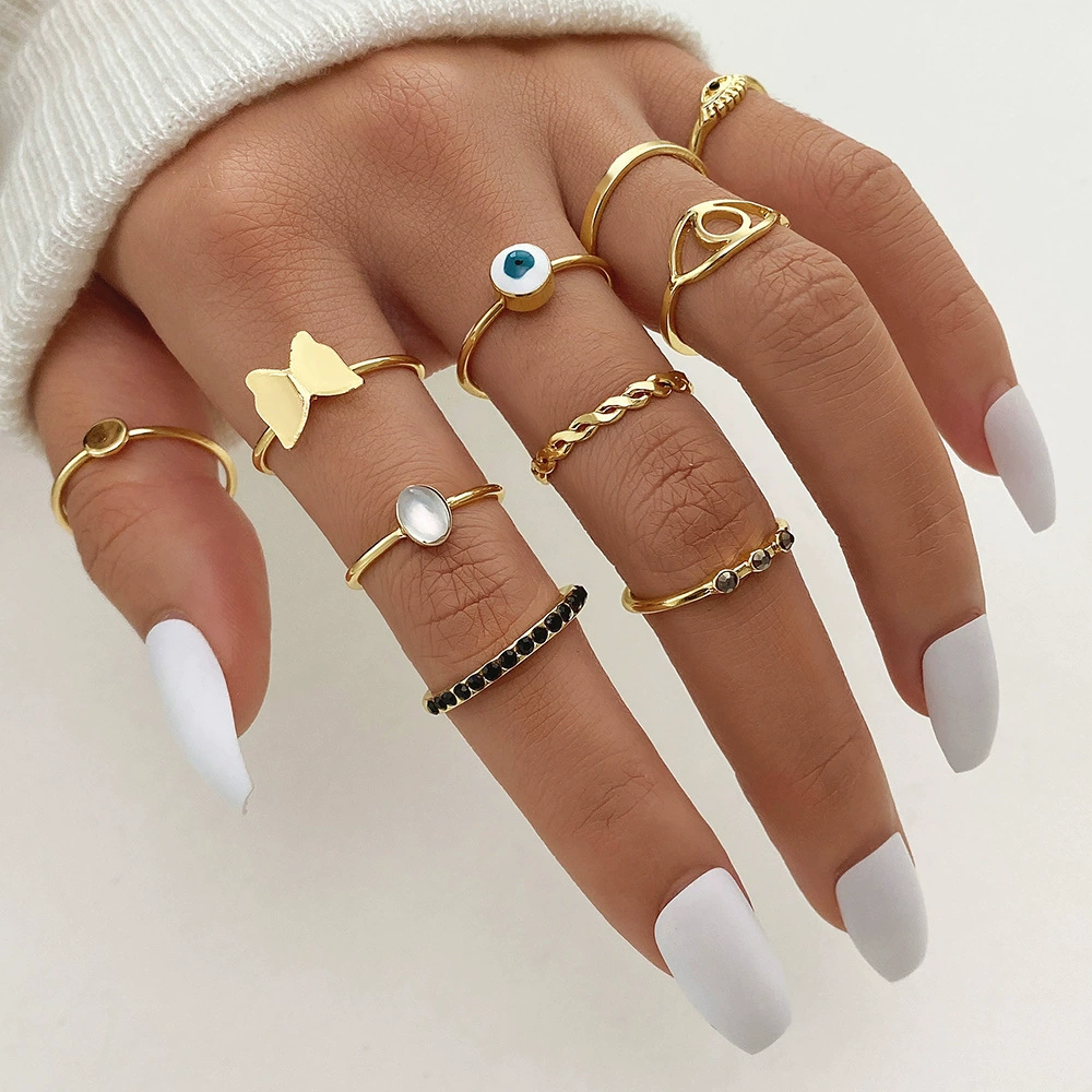 (Cross-border trading), multi-joint ring, set pearl solar-powered, 23 pieces