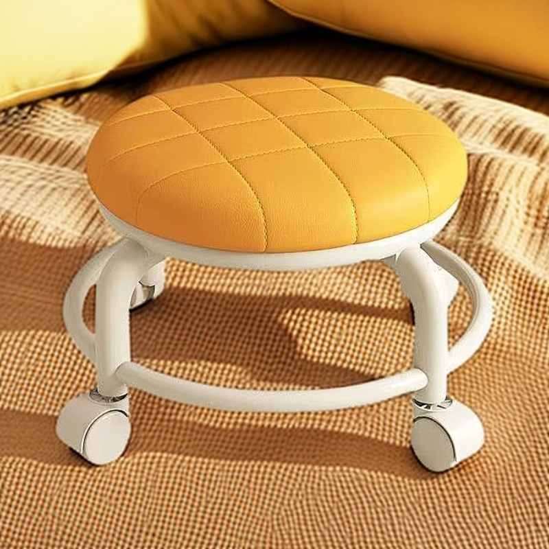 Polia taburete bajo rueda universal doméstica taburete pequeño silencioso con ruedas taburete taburete taburete taburete de sala de estar taburete de niños taburete redondo