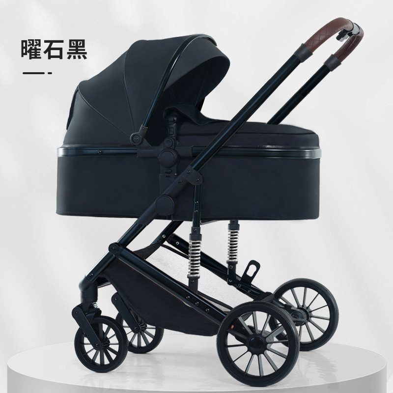 Personalizado alto paisaje cochecito de bebé se puede sentar y acostarse plegable cuatro estaciones cochecito de bebé universal cuatro ruedas antichoque coche bb