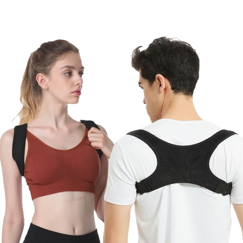 Amazon 大人用矯正ベルト 男性と女性用 背中と座り姿勢矯正ベルト メモリーネックプロテクター 背中の丸まり防止 調節可能なロック|undefined