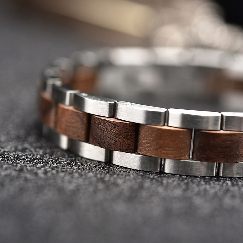 48g Weight Bracelets Classification Wood Chain Material 1 Piece Quantity Holiday, Daily Occasion Wood Material Geometric Pattern Men's Gender Vintage Style, Simple Style Style Vintage Style Simple Style Geometric Wood Men's Bracelets Men's Chain Bracelets 4
