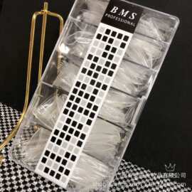 百美施美甲盒装甲片500片装 折无痕高透上手甲片 透明自然2色可选