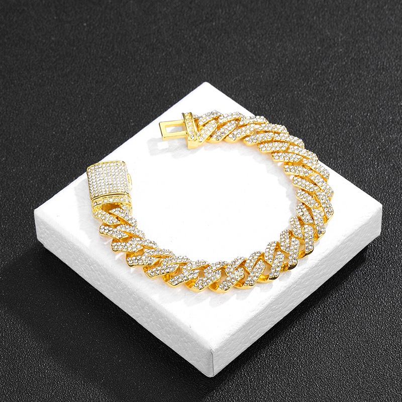 Herren Cuban Link Diamantkette, Hip-hop Schmuckhalskette_voghion.com