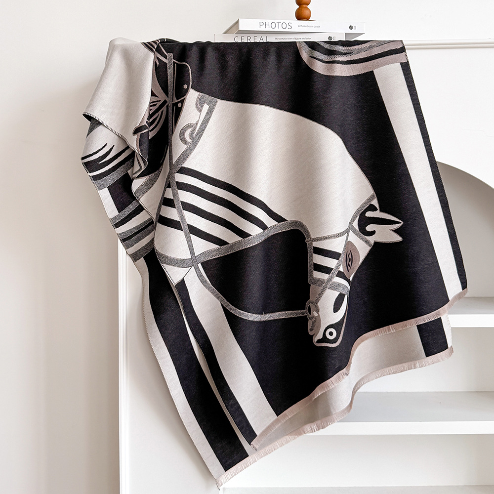 Nuevo paisaje Jacquard imita bufandas de cachemir para mujeres con aire acondicionado sala de chal de otoño y invierno grueso calentamiento largo babillo transfronterizo