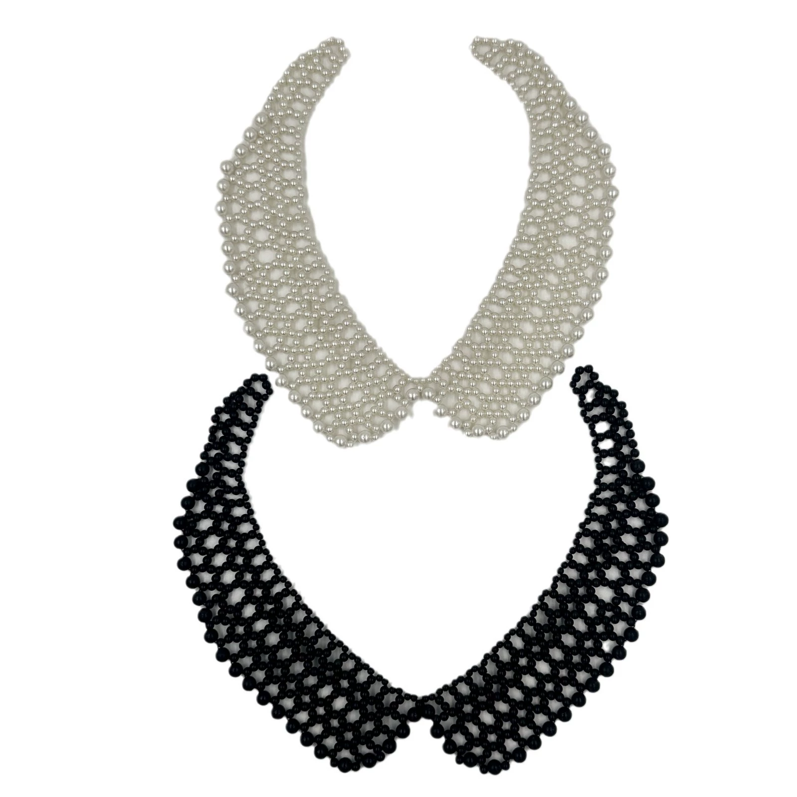 Fashionable retro universal accessory handmade, woven false collar pearl, (Physicals)