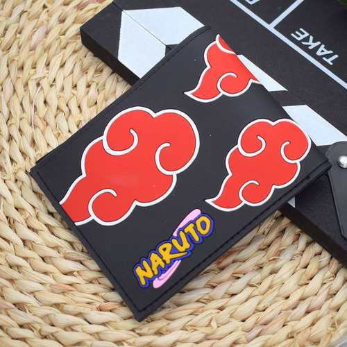 23 2D wallets Animation peripheral Naruto silicone men's wallet Konoha Red Cloud student wallet