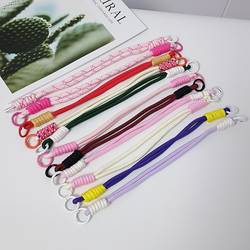 Colorful Braided Rope Double-Ended Short Lanyard Outdoor Anti-Falling Girls Ins Wrist Rope Wristband Multi-Functional Mobile Phone Lanyard Colorful Braided Rope Double-Ended Short Lanyard Outdoor Anti-Falling Girls Ins Wrist Rope Wristband Multi-Functional Mobile Phone Lanyard